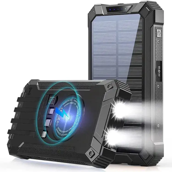 Зарядное устройство на солнечных батареях IBattery LS45 25000mah c фонариком и беспроводной зарядкой Винница
