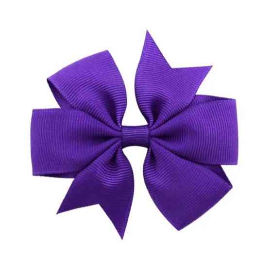 Дитяча заколка-бантик бузковий, 1шт., розмір бантика 8см Київ