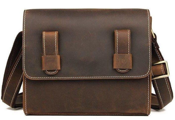 Cумка мужская-почтальонка в винтажной коже Vintage 14980 Коричневая Киев - изображение 10