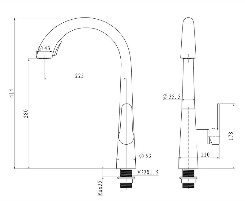 Змішувач для кухні з висувним виливом Mixxus Premium WARTA 014 GRAPHITE   ( MI6957 ) 29022 Харків - фото 3