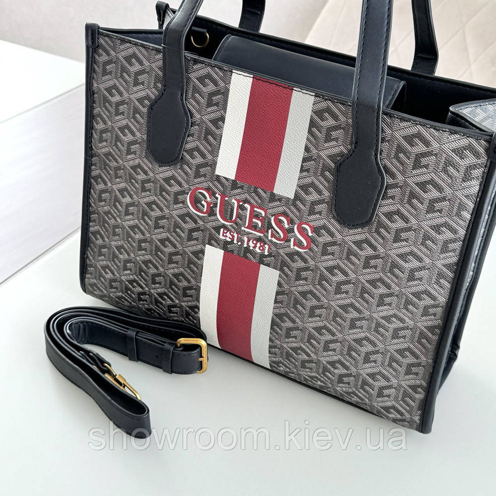 Жіноча сумка шоппер Guess (866522) сіра Київ - фото 4