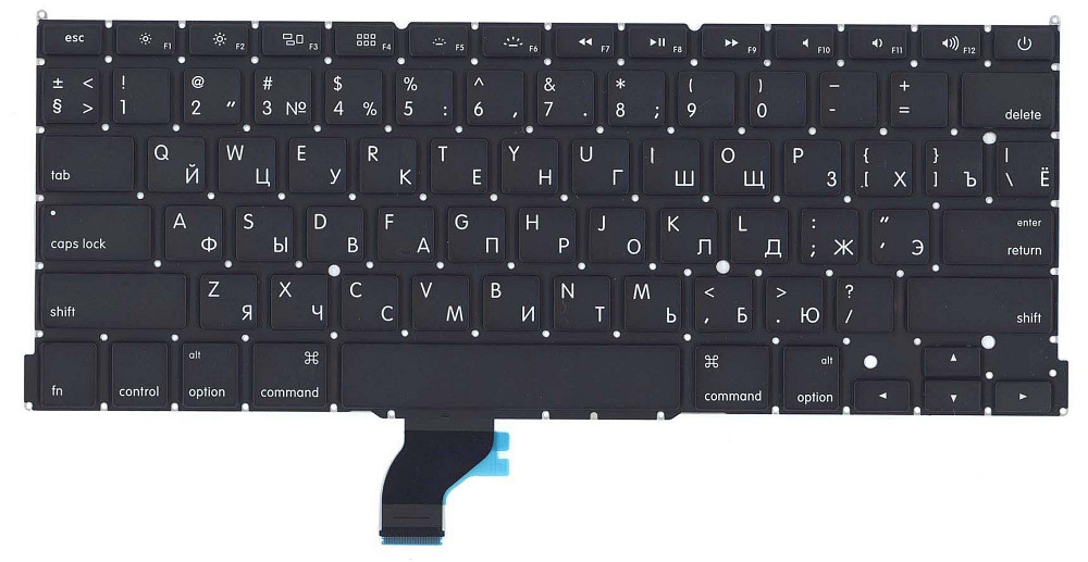 Клавиатура для ноутбука Apple MacBook Pro 13" Retina (A1502) с подсветкой (Light) Black, (No Frame), RU (горизонтальный энтер) Вінниця - фото 2