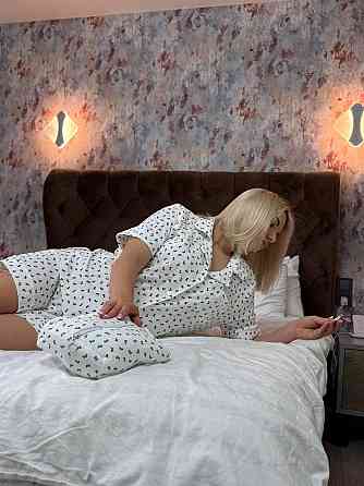 Женская пижама двойка + косметичка из натуральной ткани муслин Белый 2, 42/44 Одесса