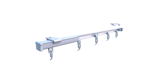Потолочный карниз для штор KS (в сборе с клипсами) Белый 1.5 Бровары