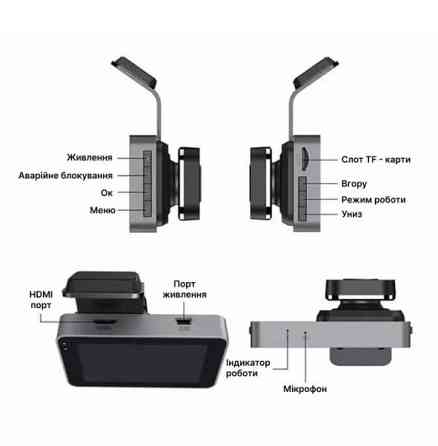 Автомобильный видеорегистратор T-722 (2 камеры) Wi-Fi Full HD Киев