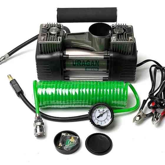 Автомобильный компрессор Uragan 90170 двухпоршневой 85л/мин на клеммы АКБ Харьков