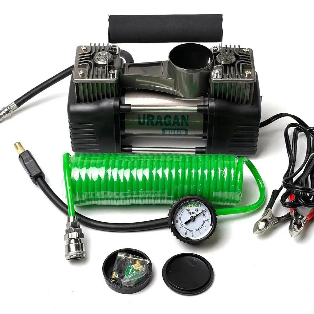 Автомобильный компрессор Uragan 90170 двухпоршневой 85л/мин на клеммы АКБ Харьков - изображение 6