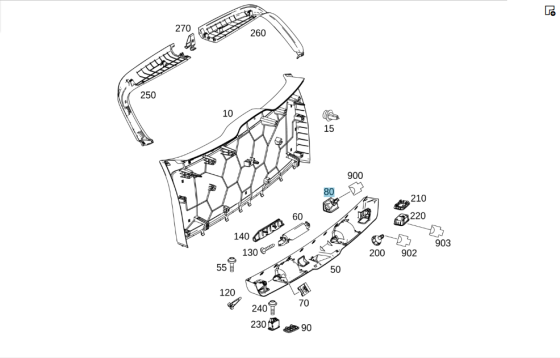 Mercedes-Benz  A0009060235 Плафон салону на обшивці дверей багажника ML GLE W166 C292 GL GLS X166 Одеса