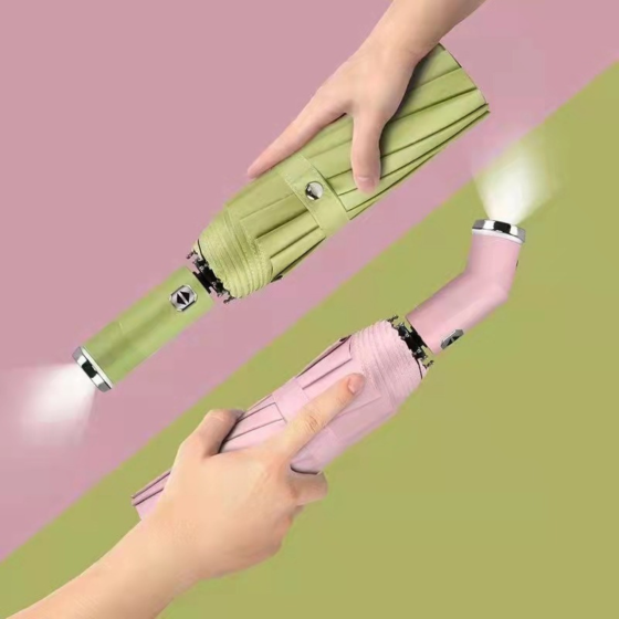 Зонт 98 см с Led-фонариком от дождя, солнца, диаметр, зонт автоматический,10 спиц, розовый Каменец-Подольский