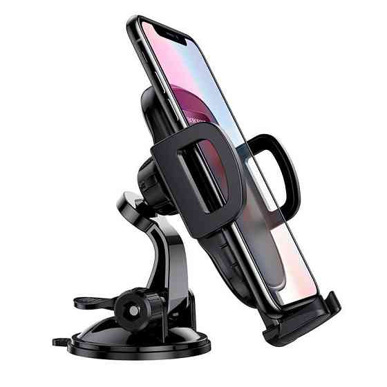 Автотримач для телефона BOROFONE BH37 Route push type suction cup car holder Black Киев