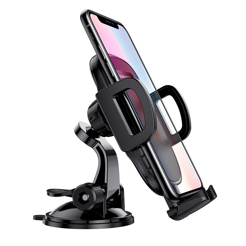 Автотримач для телефона BOROFONE BH37 Route push type suction cup car holder Black Киев - изображение 1