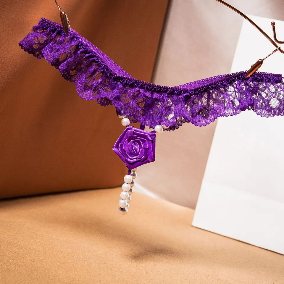 Стрінги з намистинками універсальний фіолетовий Київ - фото 1