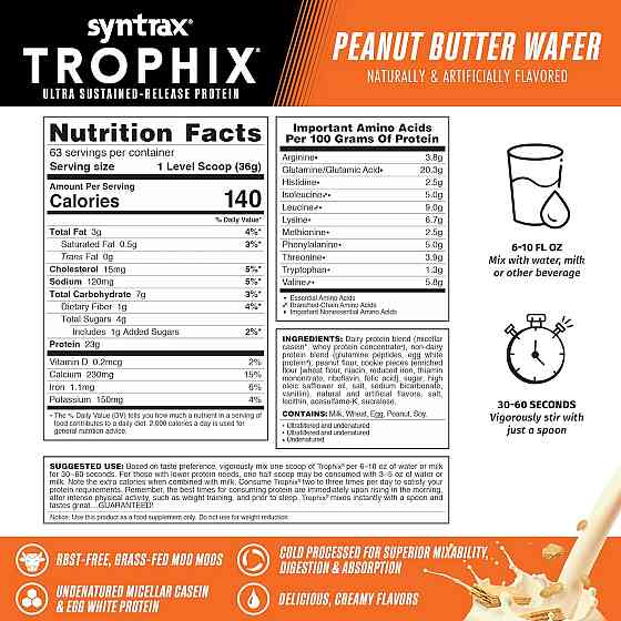 Протеин Syntrax Trophix 2.2 kg ( Peanut Butter Wafer) Луцк