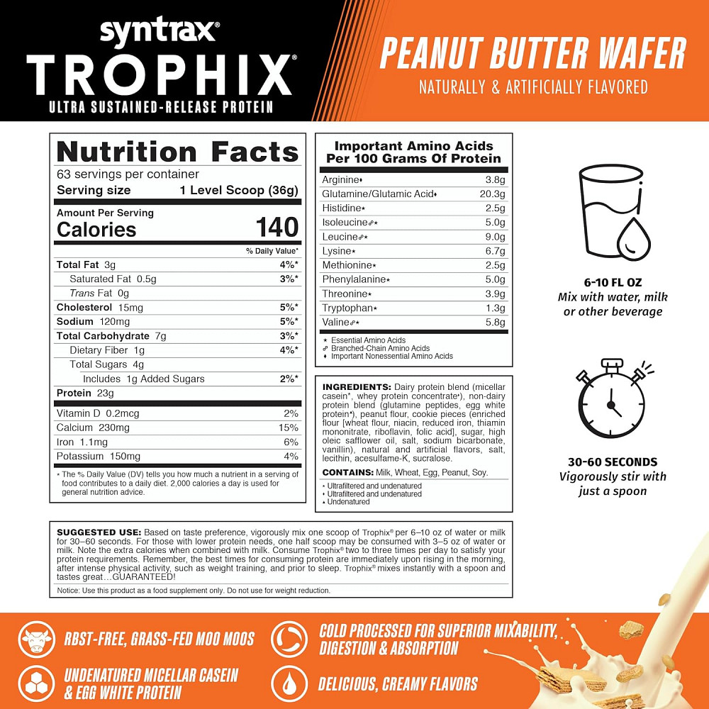 Протеїн Syntrax Trophix 2.2 kg ( Peanut Butter Wafer) Луцьк - фото 2