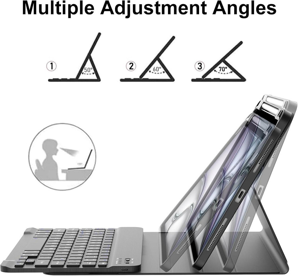 Чохол з клавіатурою для iPad Air 11-inch(M2) 2024/ iPad Air 5 2022/Air 4 2020 10.9/iPad 4-го покол. 10.9 / iPad Pro 11 2018 Дніпро - фото 3