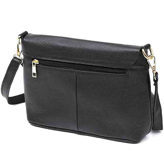 Невелика жіноча шкіряна сумка Vintage 20685 Чорний Київ