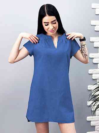 Свободное летнее платье из льна 