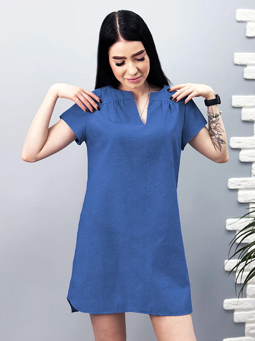 Свободное летнее платье из льна 