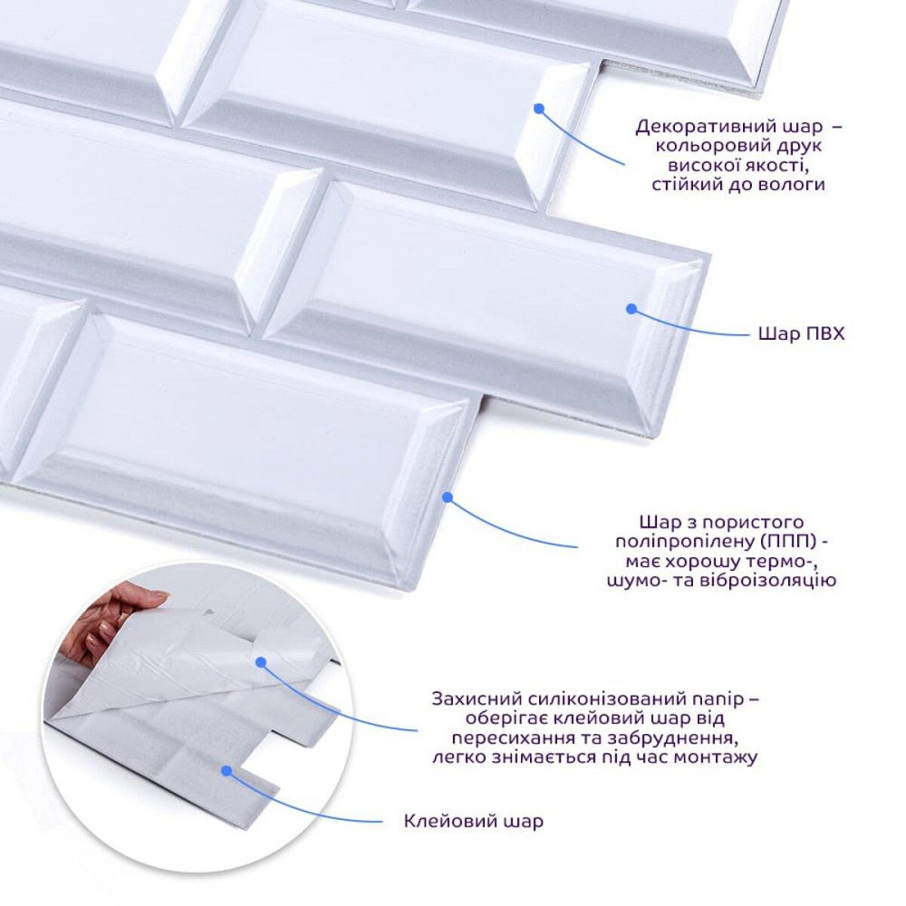 Декоративная ПВХ плитка на самоклейке 300х300х5мм Кирпич, цена за 1 шт. (СПП-501) SW-00000665 Днепр - изображение 2