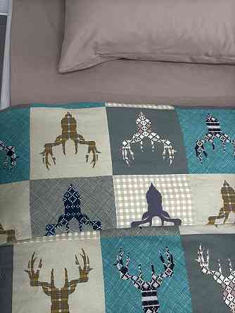 Ecotton Комплект постільної білизни Ecotton полуторний 150х215 см зелений Олені Коломыя