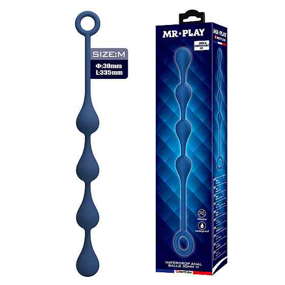 Анальные шарики MR PLAY Waterdrop Anal Balls, 33,5 см, размер M Sex Aura Киев