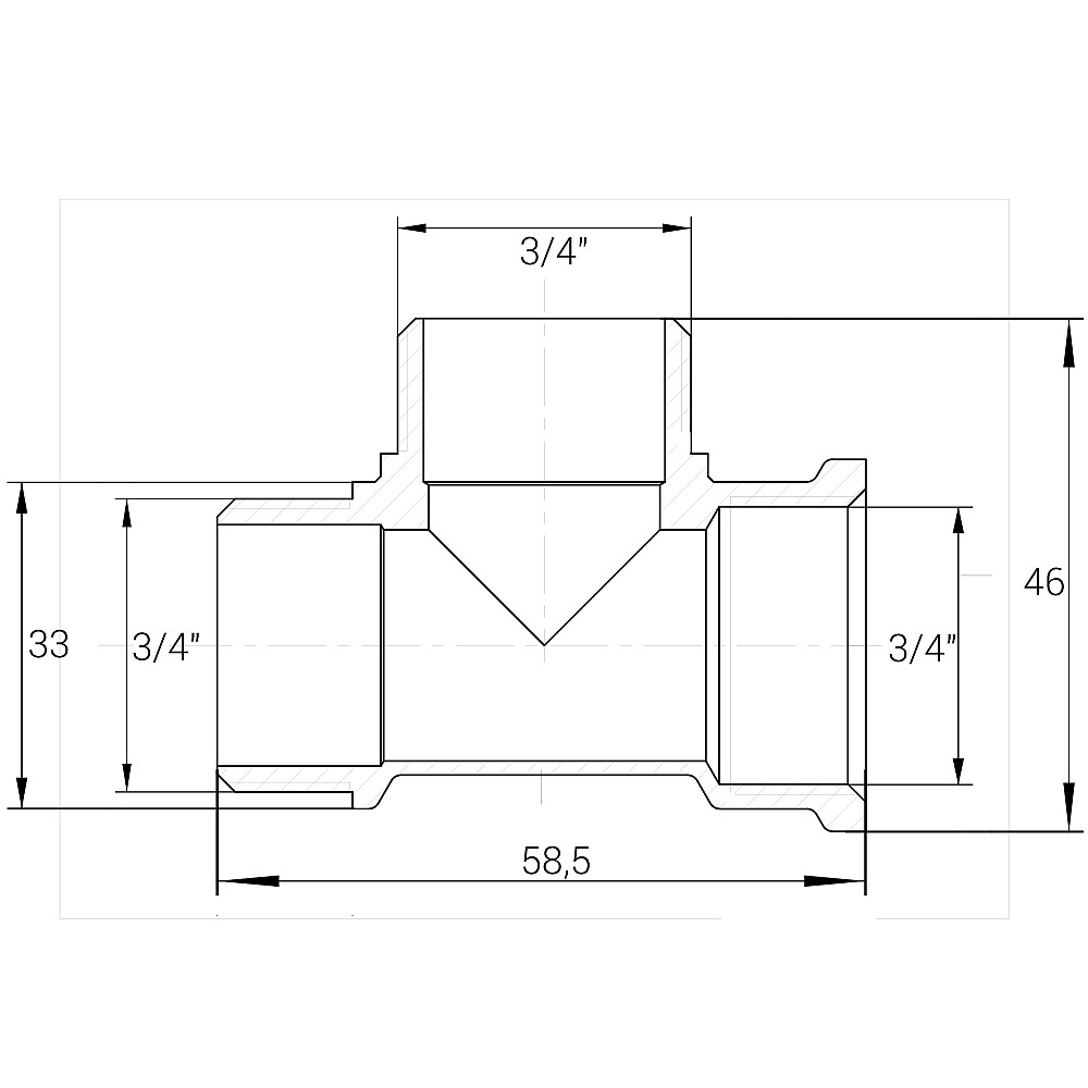 Трійник 3/4″ВЗЗ нікельований NT445S OPTIMUM Киев - изображение 2