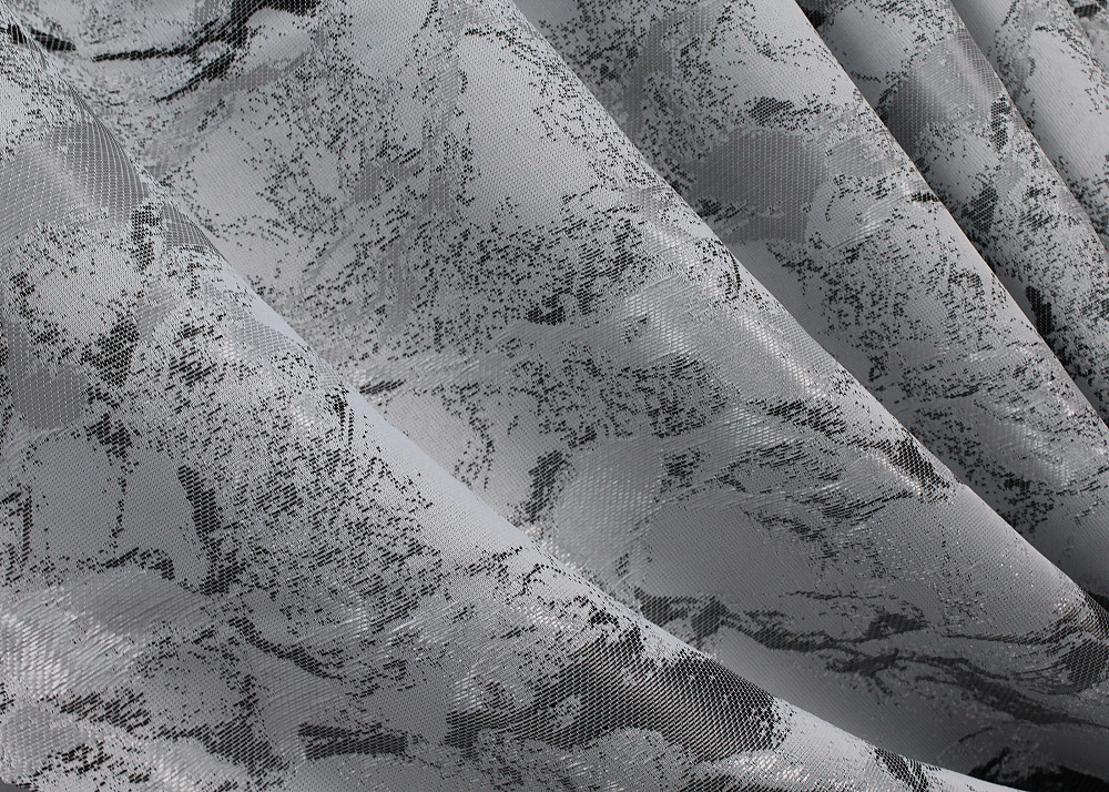 Комплект коротких штор VR-Textil Жакард Мармур Al3 № 1598ш Світло-сірий з чорним 145х170 см 2 шт (35-0242) Київ - фото 5