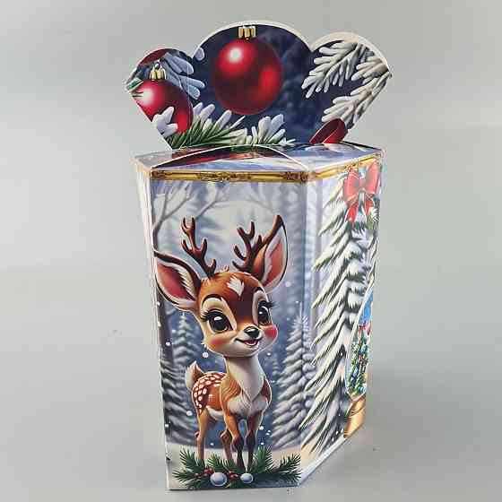 Новогодняя подарочная картонная упаковка для конфет (800грм) №214 