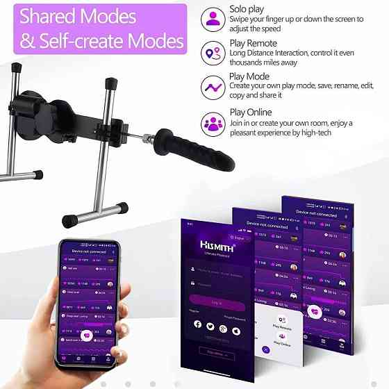 Смарт секс-машина Hismith AK-09 Sex Machine APP з фалоімітатором, бездротовий пульт ДК Sex Aura Київ