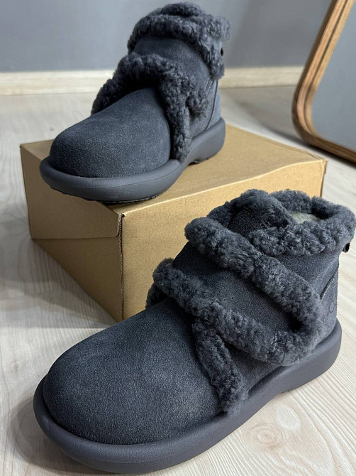 Ботинки женские Hengji 13-9 угги замшевые на меху с опушкой серые, 39, 24,5 см Киев - изображение 11