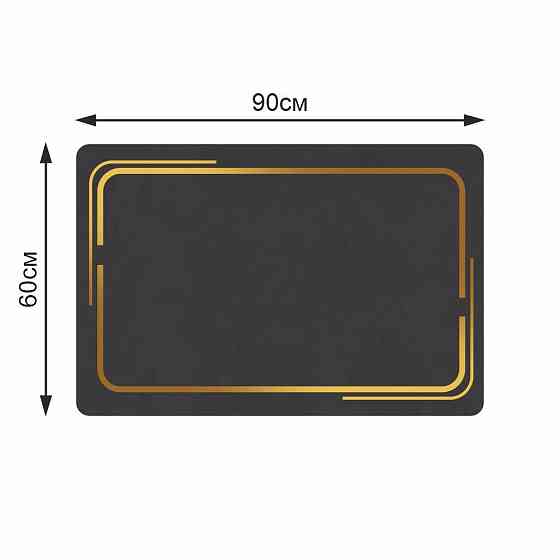 Суперпоглинаючий Діатомітовий Килимок Aquarius для ванної 60 х 90 см Графітовий Мармур Буча