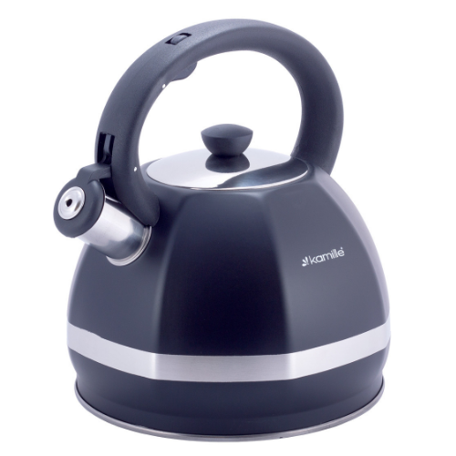 Чайник 3л нержавіюча сталь зі свистком з нейлоновою ручкою блакитний 1078 KAMILLE Житомир - фото 6