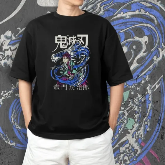 Футболка для підлітка хлопчика з принтом Клинок, рассекающий демонов Танджиро Камадо 2 Розмір 160 Anime10366 Дніпро