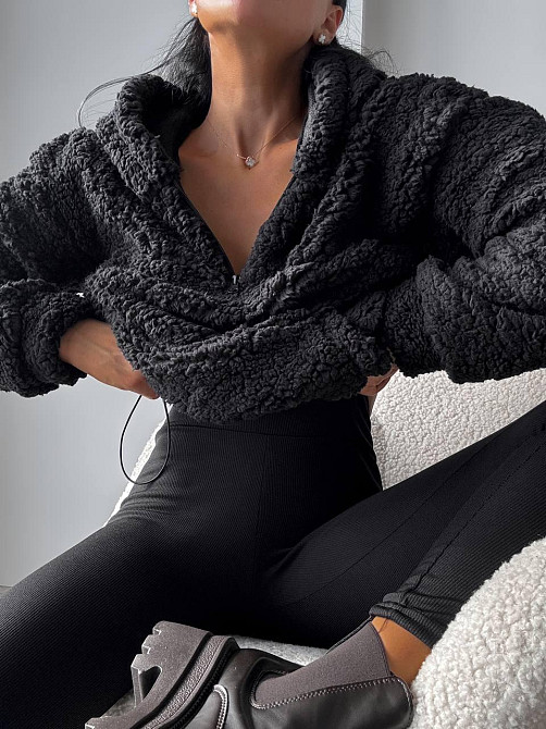 Стильный женский теплый костюм двойка Тедды,рубчик плотный с начесом Черный, 46/48 Одесса - изображение 5