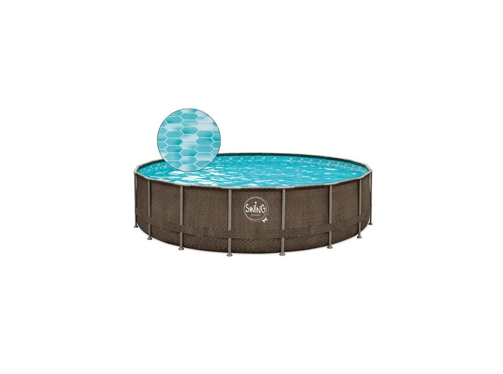 Бассейн каркасный 4.88х1.22 м без фильтра. AZURO SWING Wicker dark (Double Rattan) Киев - изображение 4
