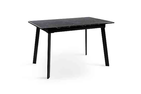 Стіл Етна 120(+40)*75 чорний метал/мрамор чорн Киев
