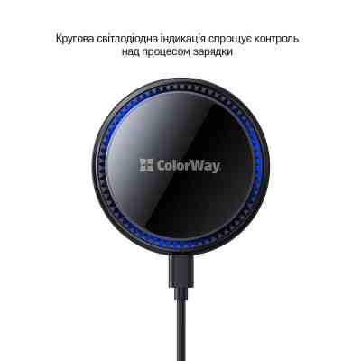 Універсальний автотримач ColorWay MagSafe 360° Air Vent 15W Black (CW-CHMW041Q-BK) Вінниця
