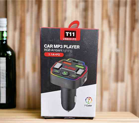 Автомобільний модулятор з підсвіткою Т11 USB X2+PD 12/24V Київ