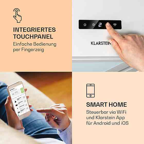 Люстра Умная островная вытяжка 595 м³/ч Управление через приложение Белая светодиодная панель (Германия, Ровно