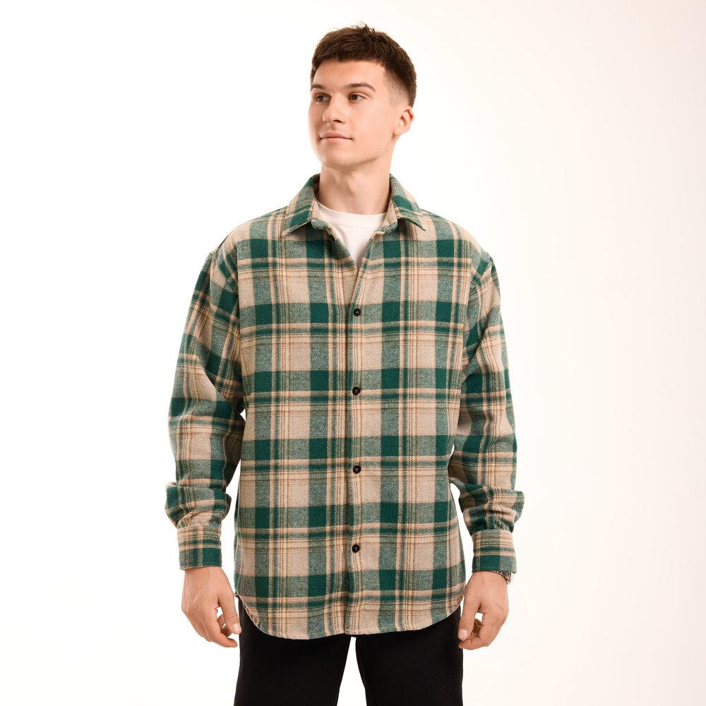 Рубашка в клетку зеленая. Мужская рубашка Pobedov Tartan в клетку Киев - изображение 6