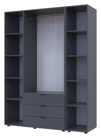 Комплект шкафов для одежды Doros Гелар (2 шт.) 154,4х49,5х203,4 см Графит (DRS-011147) Днепр