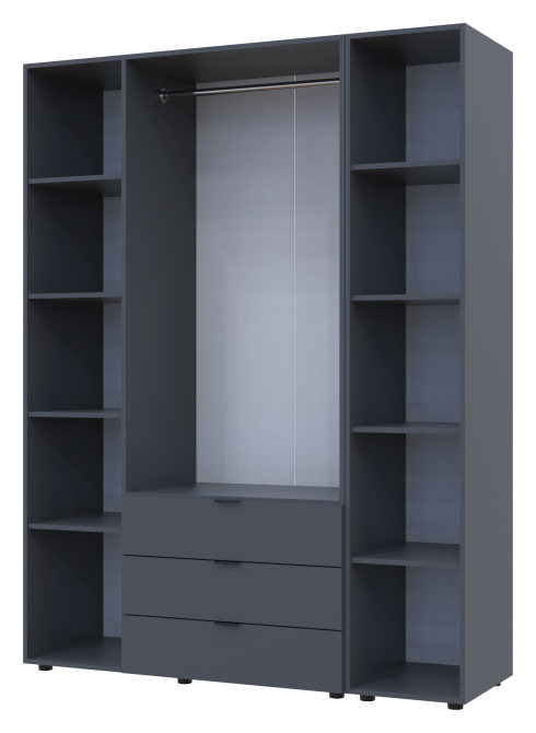 Комплект шкафов для одежды Doros Гелар (2 шт.) 154,4х49,5х203,4 см Графит (DRS-011147) Днепр - изображение 2