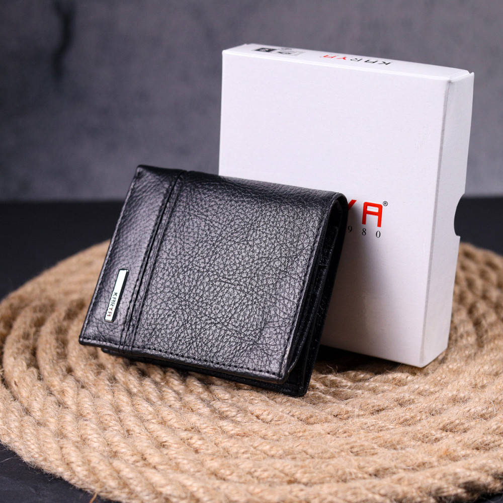 Престижное портмоне для мужчин из натуральной кожи Черный (KARYA) Киев - изображение 4