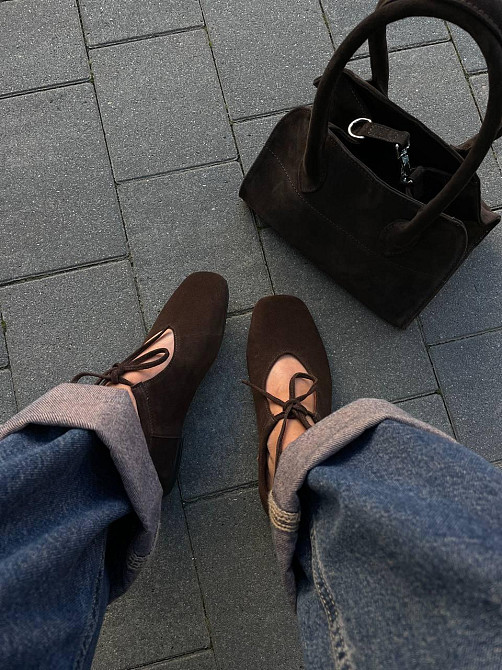 SEE SEVEN Балетки жіночі SEE SEVEN 1770 шоколадні (весна-осінь, замша натуральна) (5848) Коломия - фото 9