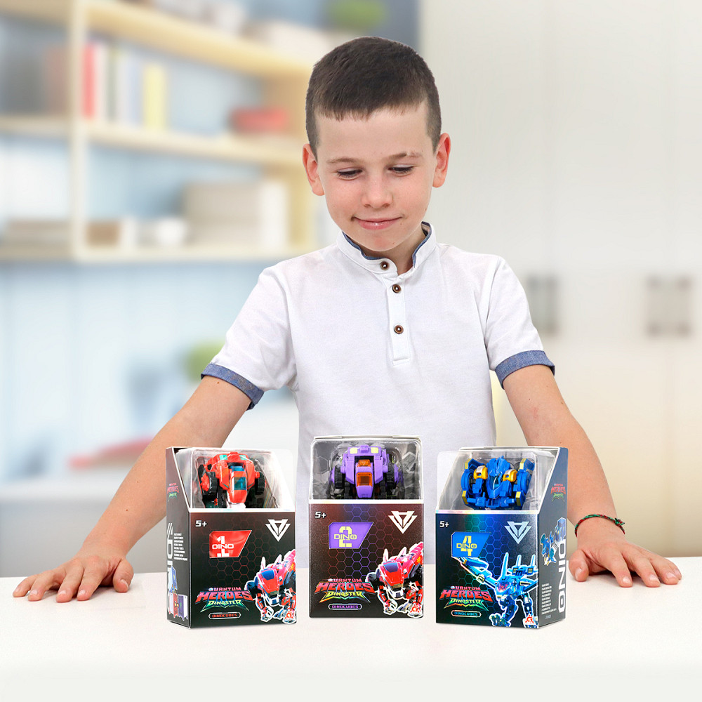 Динозавр-трансформер Dinoster - Пурпуровий Раптор-бот Дніпро - фото 2