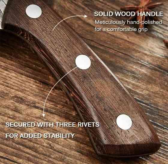 Кухонный нож, охотничий нож, рыбацкий нож , нож для кемпинга и природы, 23,5 см, нержавеющая сталь, коричневый Киев