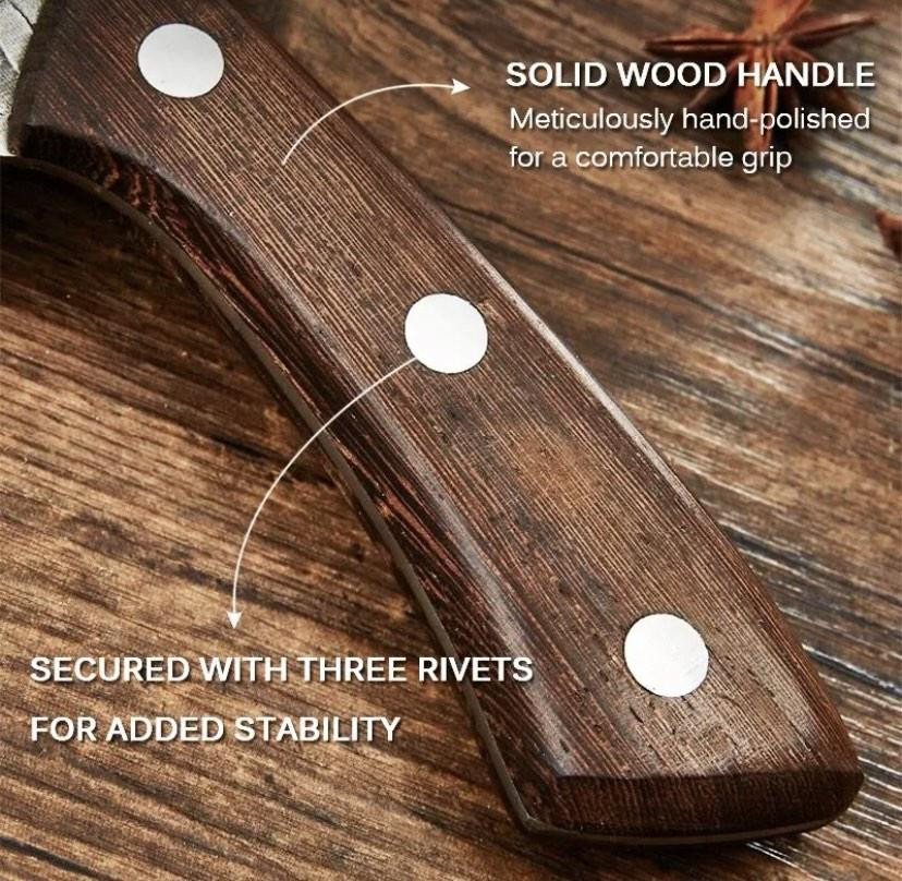 Походний ніж, ніж для полювання, рибацький ніж, ніж для кемпінга та природи, 23,5см, нержавіюча сталь, коричневий Київ - фото 3