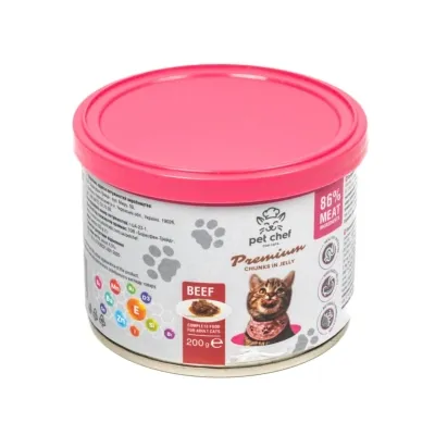 Вологий корм для кішок Pet Chef З яловичиною 200 г (4820255194042) Вінниця