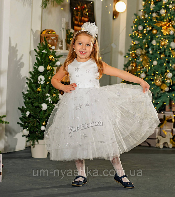 Платье Снежинка нарядное белое платье со снежинками Снежинка со снежинками Кривой Рог - изображение 1