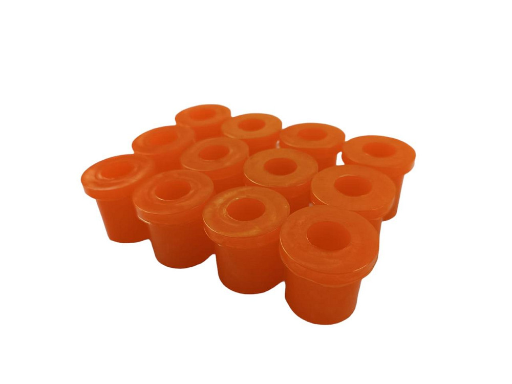 Втулка Москвич 408, 412, 2140, ИЖ-ОДА 2717, 27175 полиуретан оранжевый (к-кт 12 шт) рессоры Мукачево - изображение 1
